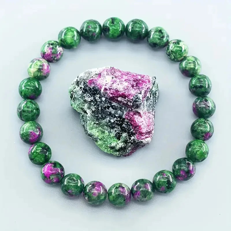 Natural Epidote Zoisite Stone Bead Bracelet for Women and Men - Fashion Jewelry Gift