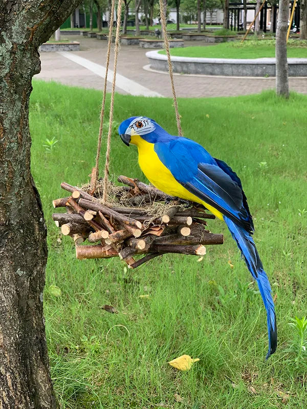 Garden Parrot Decor Lawn Ornament Animal Bird Outdoor Statue Creative Prop
