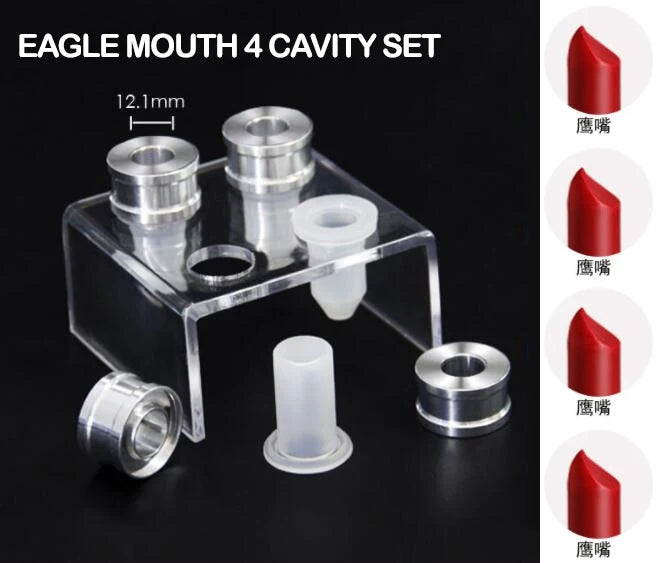 DIY Lipstick Mold Silicone 4-Cavity Makeup Tool for Lip Gloss & Balm