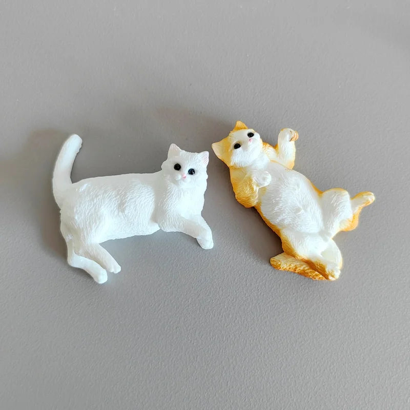 Mini Play Cat Resin Figurine Set for Bonsai and Fairy Garden Decor - 10 Pieces