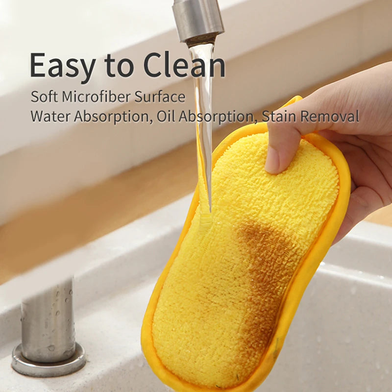 Multi-Purpose Cleaning Sponge Set - Heavy-Duty Dish & Surface Scrub, Washable & Chemical-Free