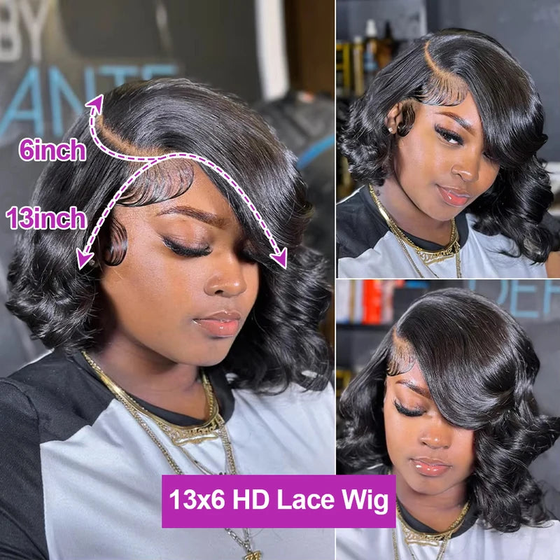 Glueless Short Bob Wigs with HD Lace for Natural Look - Brazilian Human Hair