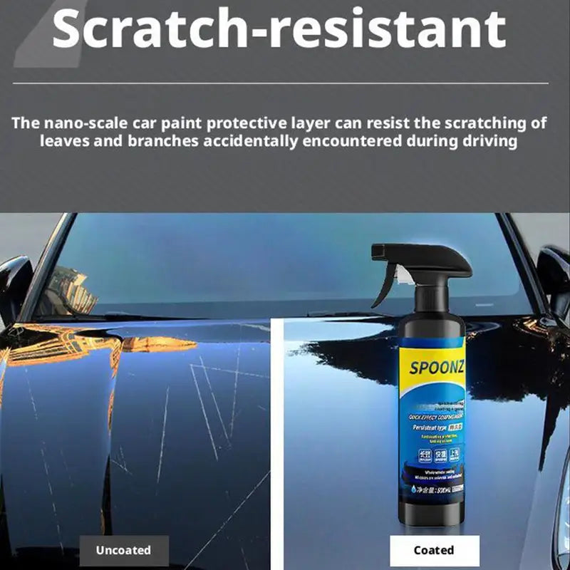 Nano Ceramic Car Coating Spray 500ml - Quick Protective Wax & Polish