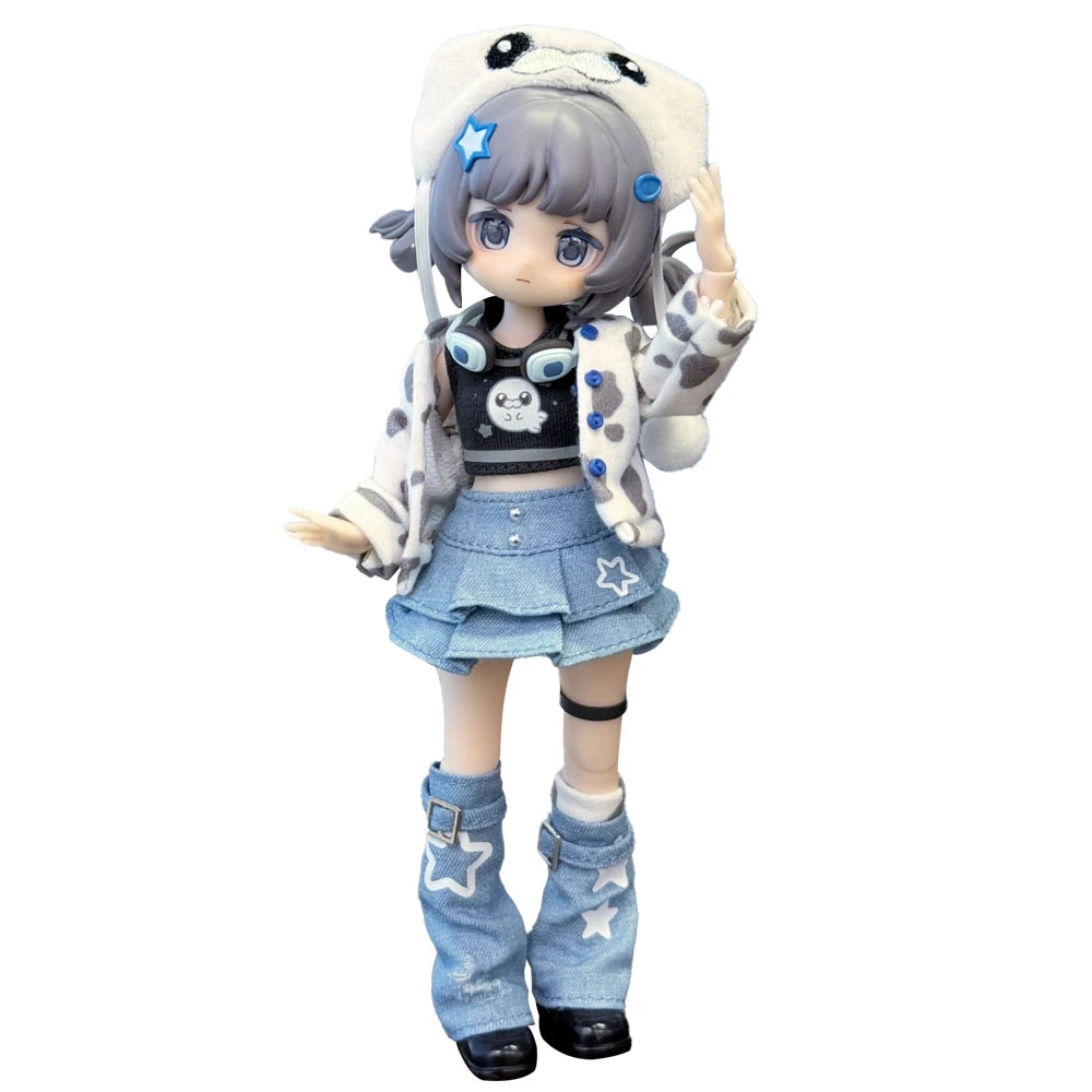 Cute Action Figure Doll Blind Box Toy Set - Movable Joints, Trendy Collectible Gift