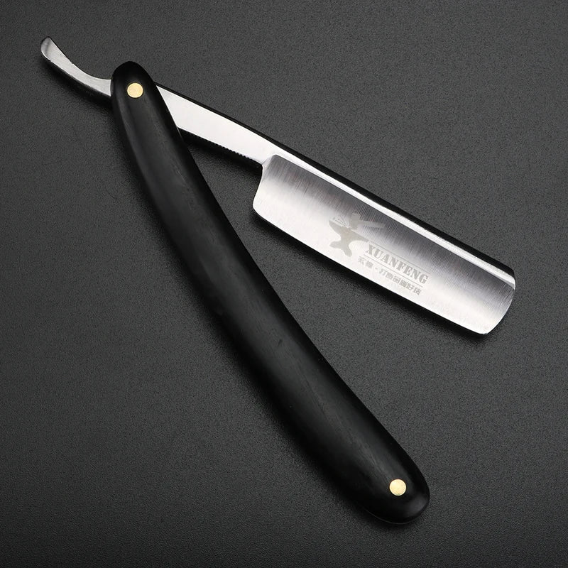 Traditional Folding Straight Razor for Men High Hardness Sharp Steel Handle
