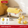 Cartoon House Cable Management Box with 360° Wheels Large Ventilation Home Storage
