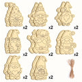 16-Piece Elf Gnome Wooden Hanging Craft Kit for Christmas Decorations DIY Holiday Crafts