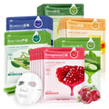 30PCS Fresh Fruits Facial Masks - Hydrating & Firming Korean Skin Care Set
