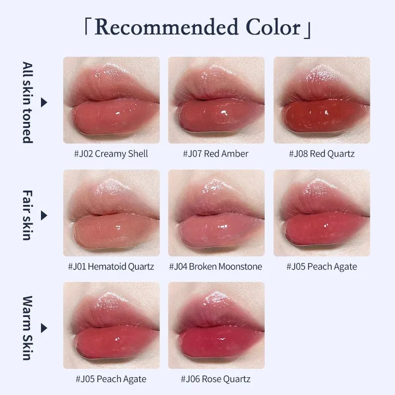 Unicorn Lip Gloss with Mirror Moisturizing Lipstick for Dark Lips - Vegan Makeup