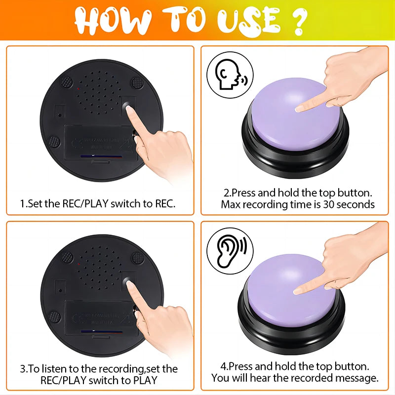 Recordable Dog Toy with Talking Buttons - Portable Pet Training & Communication