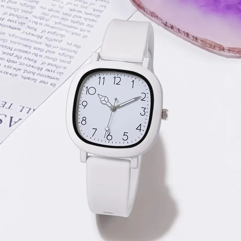 Women's Quartz Wrist Watch with Silicone Strap - Casual Elegant Gift