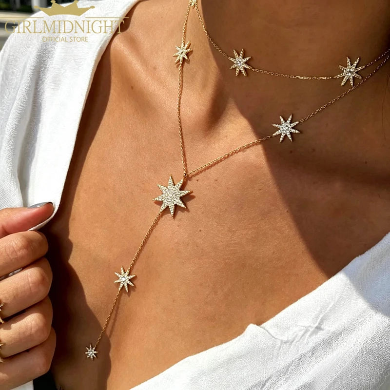 Star Northstar Charm Necklace with Cubic Zirconia Women’s Jewelry