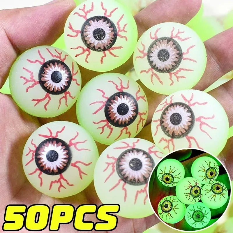 Glow in The Dark Bouncy Balls Halloween Decor Haunted House Party Supplies