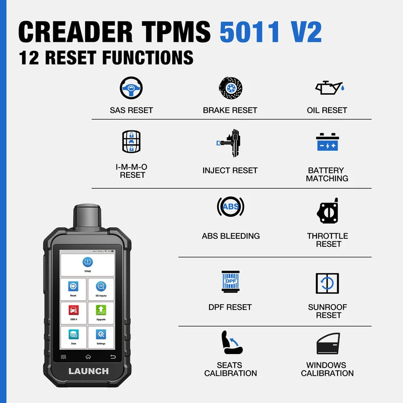 TPMS Diagnostic Tool with 4 Sensors for Vehicle Tire Pressure Monitoring