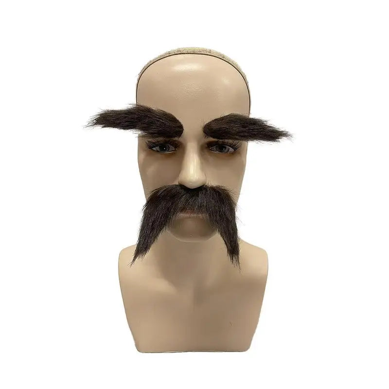 Fake Mustache and Eyebrows Set for Costume and Pretend Play - Halloween Party Props