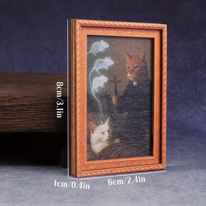 Mini Cat Photo Frame Magnet - Refrigerator Decor for Cat Lovers & Home