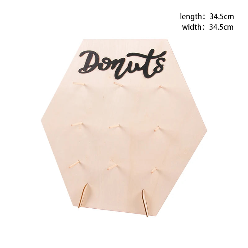 Wooden Donut Stand Wall Decor for Weddings and Parties - Dessert Display