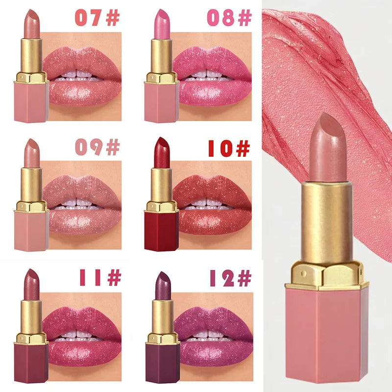 Long Lasting Matte Waterproof Lip Gloss - 6-Color Lipstick Set for Daily & Party Makeup