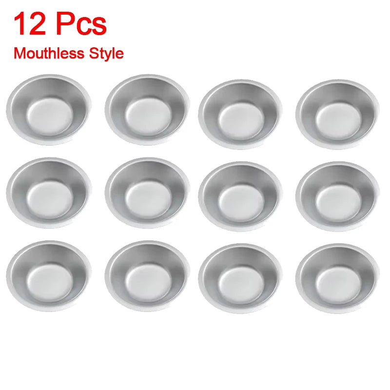 12-Piece Stainless Steel Paint Mixing Palettes - Small Round Art Watercolor Trays