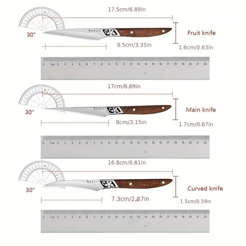 Professional Carving Knife Set - Food & Vegetable Kitchen Tools, 3 Styles