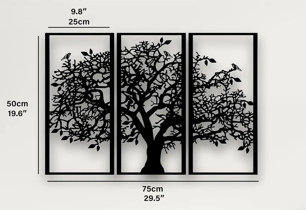 Metal Wall Art Tree of Life Sculpture - Iron Hanging Decor for Home & Living Room