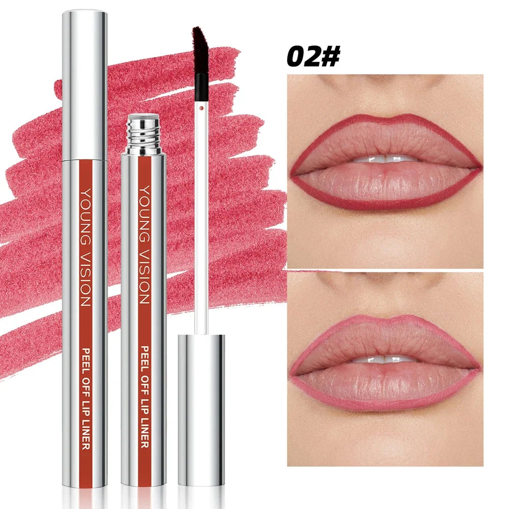 Tear-Off Lip Liner Set - Matte, Smudge-Free, Peel-Off, Multiple Colors