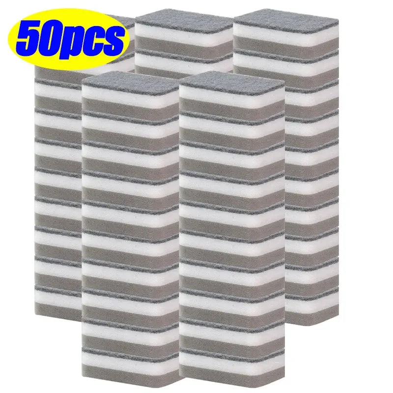 Reusable Kitchen Cleaning Sponges Set - Multi-Color Household Scrubbing Pads