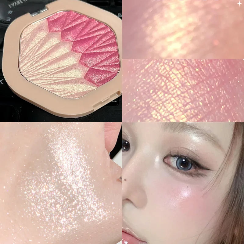 2-Color Blush Palette 2 in 1 Contouring & Highlight Cream Makeup Set
