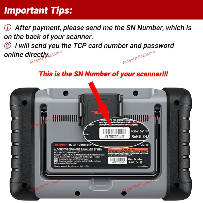 One Year Software Update Service for Autel Scanner Models - All Languages