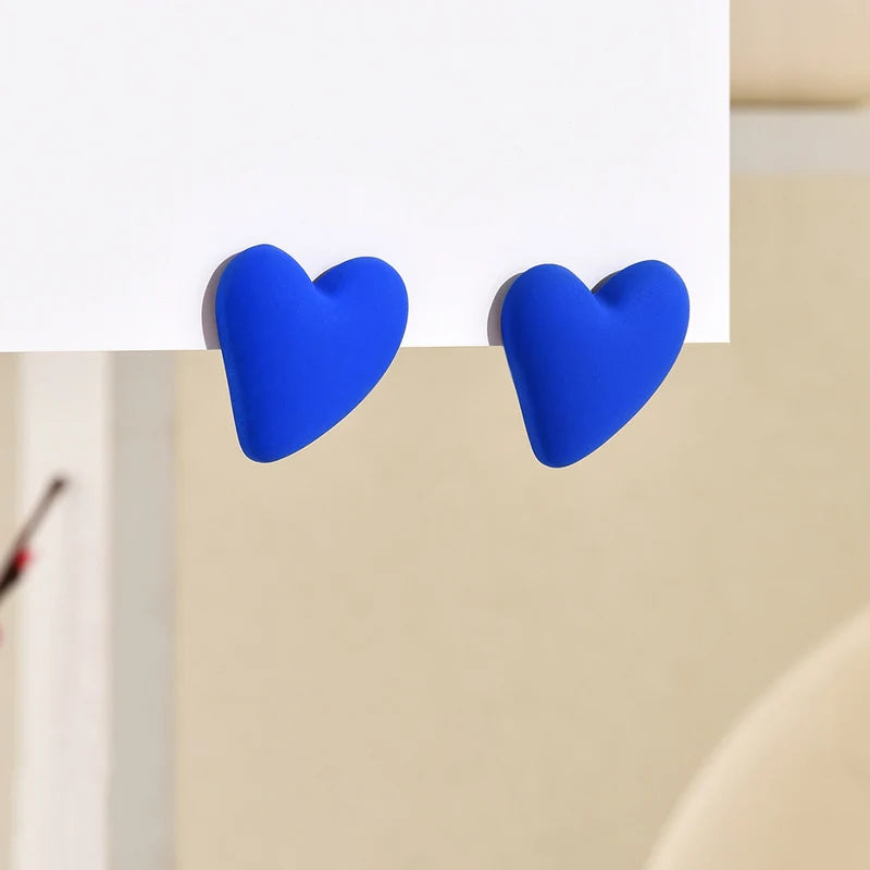 Candy Color Acrylic Heart Geometric Earrings - Simple Party Jewelry for Women