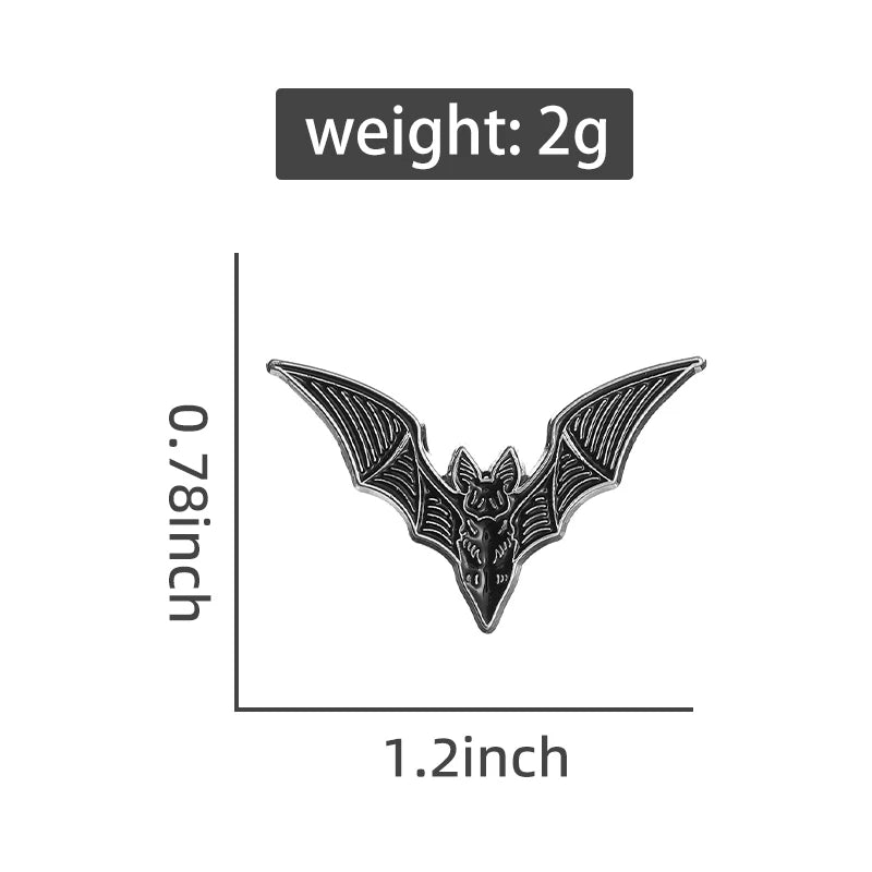 Dark Punk Style Enamel Bat Brooch Gothic Jewelry Halloween Gift