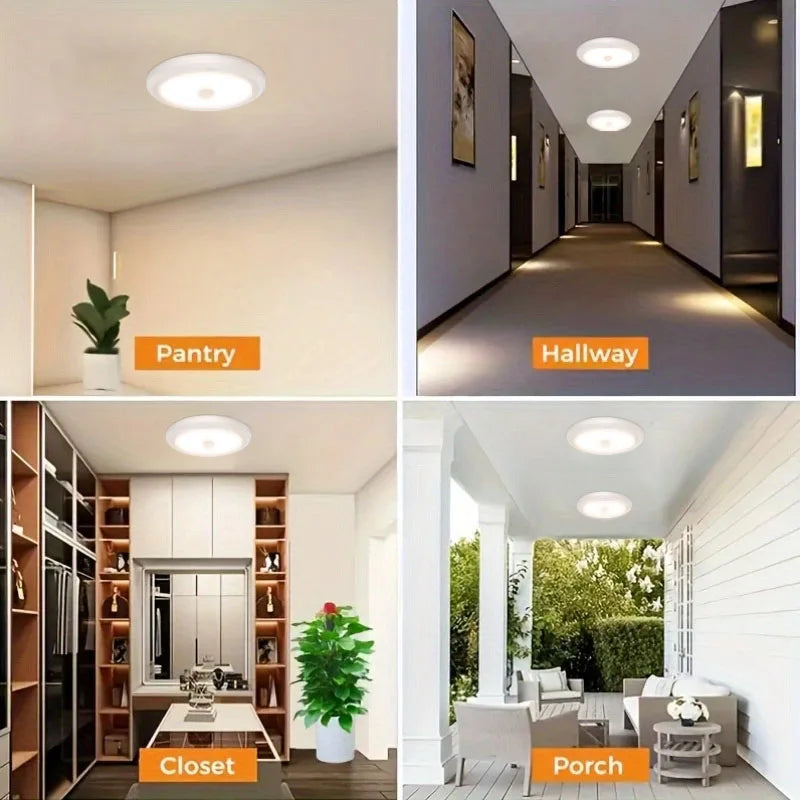 Magnetic PIR Motion Sensor LED Ceiling Light 2.5W Indoor Lighting for Living Room Bedroom Hallway Office Balcony