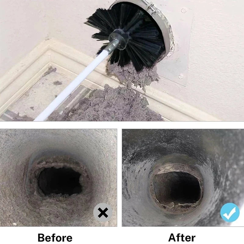 Flexible Chimney Sweep Brush and Rod Kit for Flue Cleaning - Black & Blue