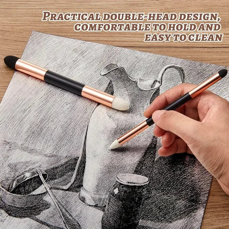 Cotton Blending Sponge Brush Set - Reusable Art Blenders for Detail & Shadow