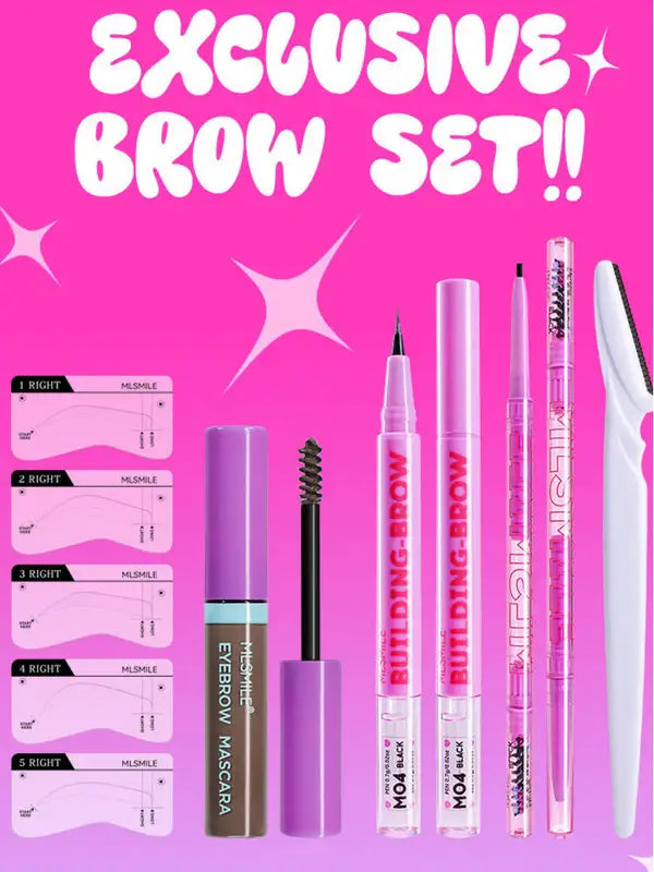 2-in-1 Eyebrow Shaping Pencil & Razor Set with Dual-Ended Dye Pen - Multiple Colors