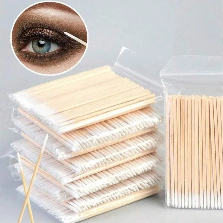 Precision Cotton Swabs for Makeup & Nail Touch-Ups - 100/200/300/500 Pcs