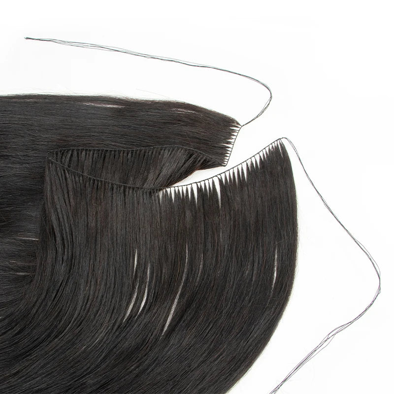 Natural Human Hair Feather Hair Extensions - Micro Ring Weft, Reusable, 20-22 Inch