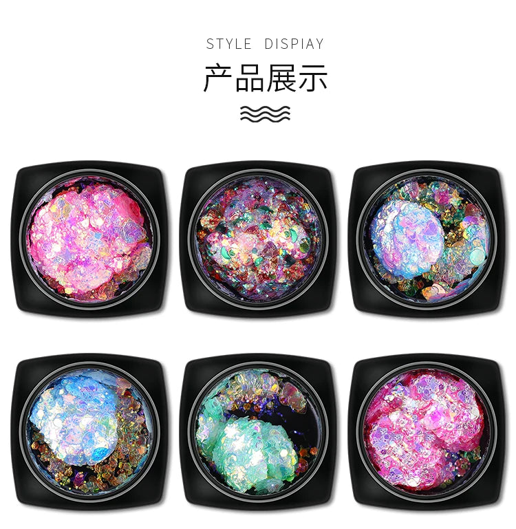 Long Lasting Body Glitter Gel Sequins for Face Hair & Body Prom Party Mermaid Scales