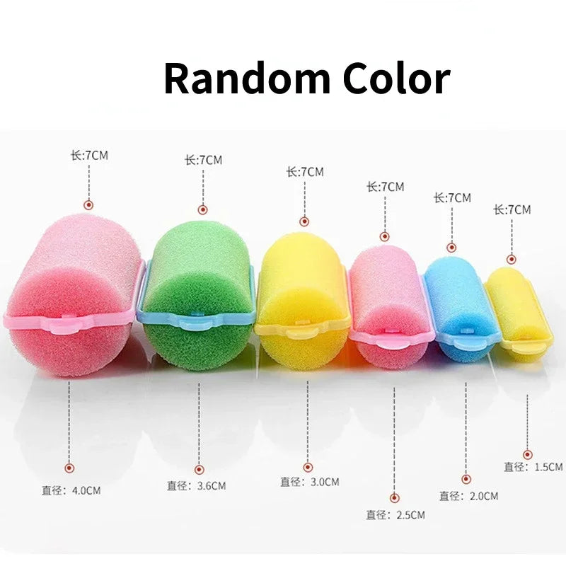 Set of 6-14 Soft Foam Hair Curlers for DIY Styling and Salon Use