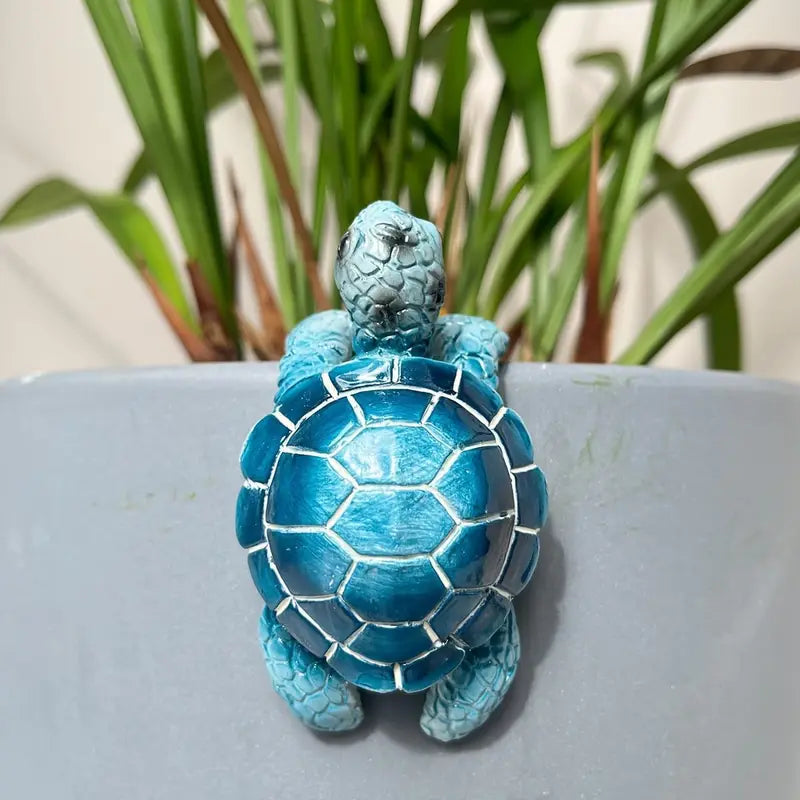 Cute Turtle Flowerpot Hanging Ornament Resin Statue for Garden and Home Decor
