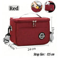 Insulated Large-Capacity Lunch Bag - Waterproof Food Tote with Adjustable Strap