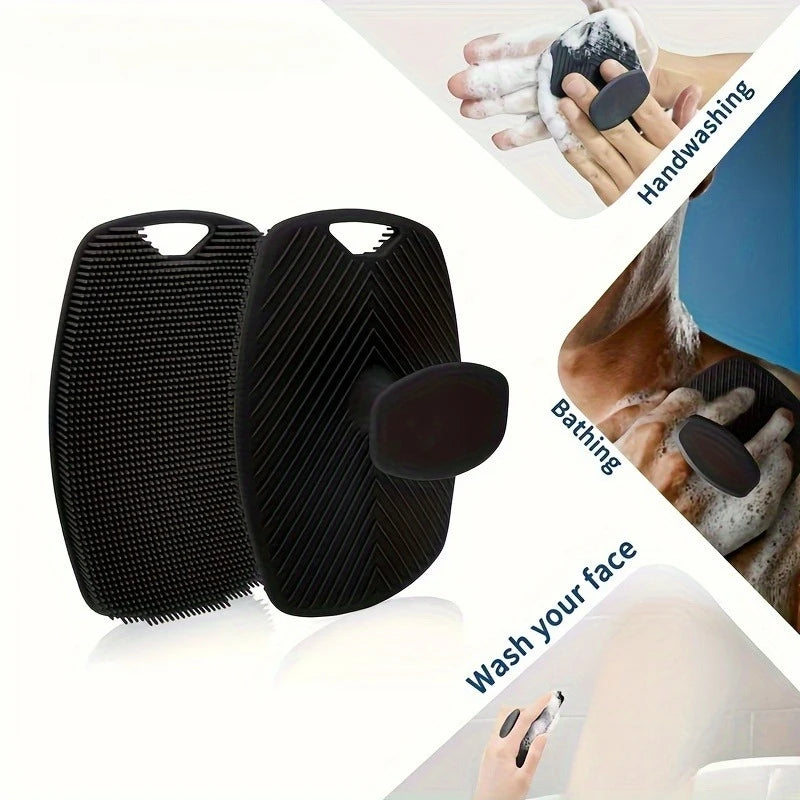 Oval Silicone Shower Brush for Gentle Exfoliation, Easy to Clean & Rinse