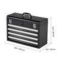 20.5-Inch Portable Metal Tool Box with 4 Drawers, Locking Organizer for Workshop