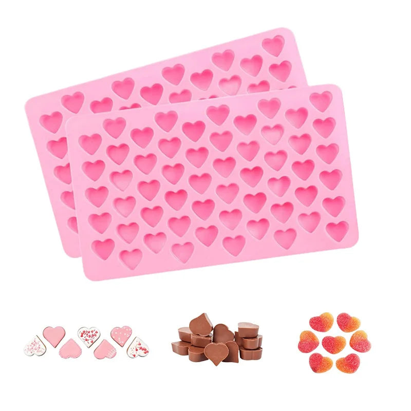 Heart Silicone Baking Mold Food Grade Non-Stick Reusable Candy Jelly Chocolate