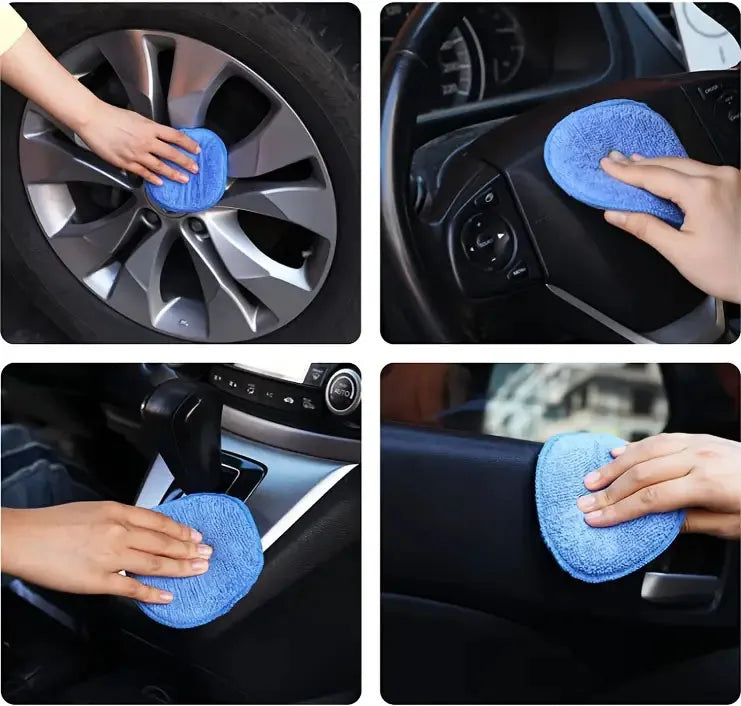 Car Detailing Applicator Pads Set - Microfiber Foam Sponges for Waxing & Polishing