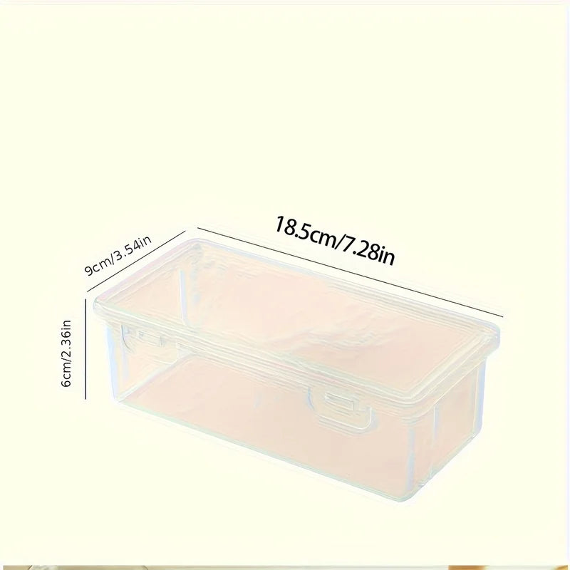 Large Clear Plastic Storage Boxes with Hinged Lids for Jewelry Office Organization