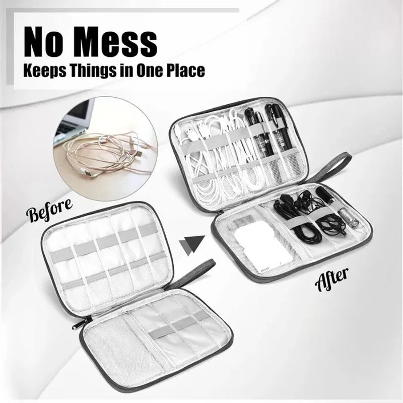 Waterproof Cable Organizer Bag for USB Chargers & Accessories