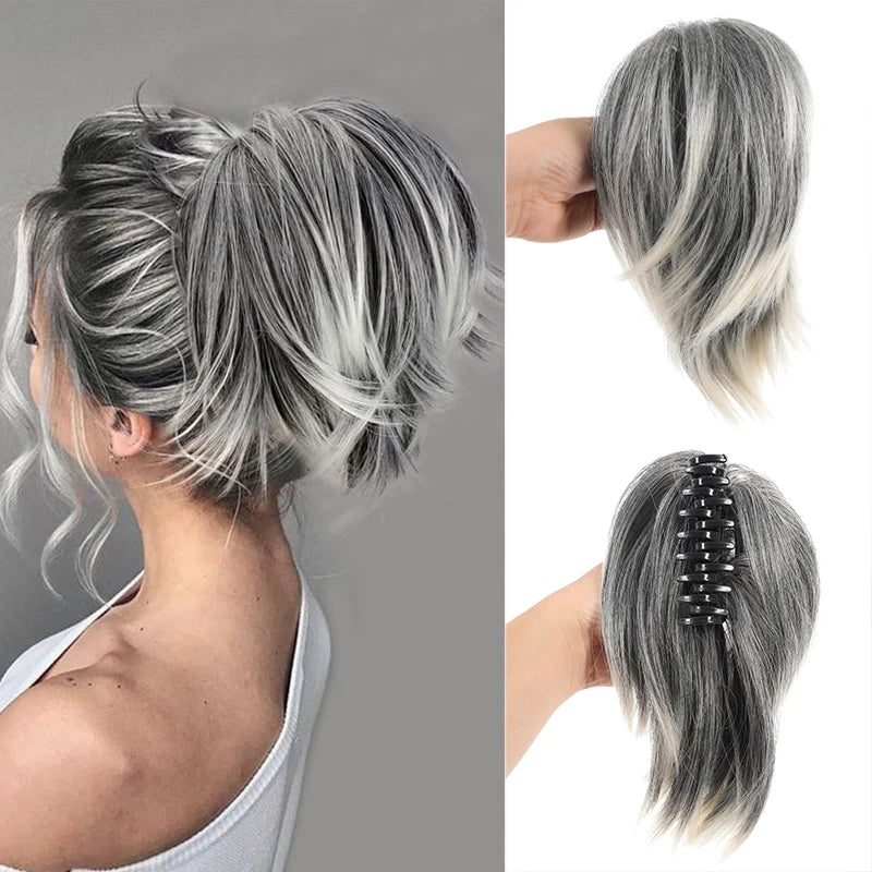 Pinch Style Messy Chicken Coop Head Wig Ponytail Bun Hair Accessory - Multiple Colors