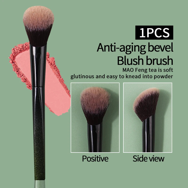 Multi-Purpose Makeup Brush Set - Blush, Highlight, Contour & Smudge Tools