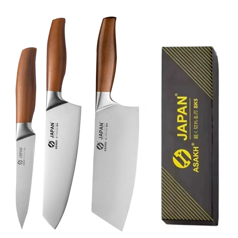 Japanese Santoku Kitchen Knife - Stainless Steel Chef & Fish Fillet Knife